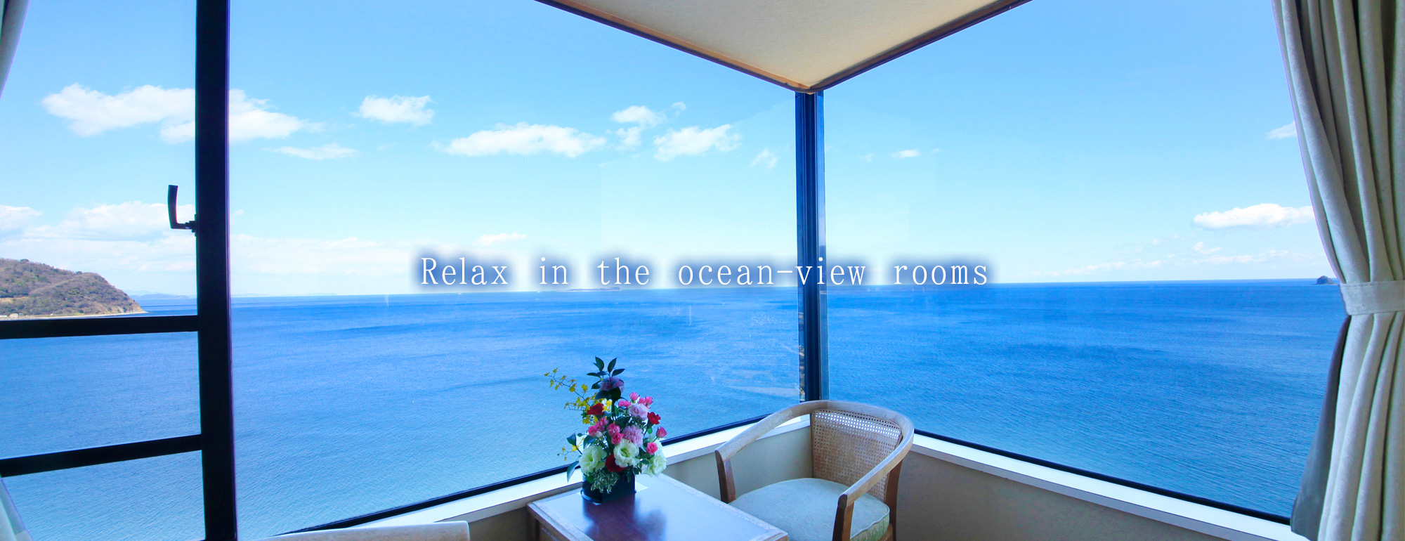 Relax in the ocean-view rooms