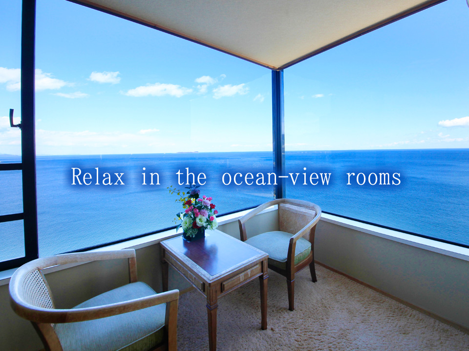 Relax in the ocean-view rooms