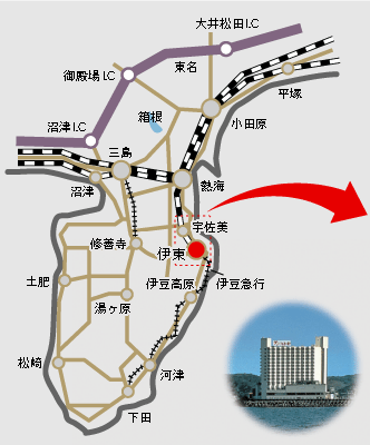 ホテルまでの地図